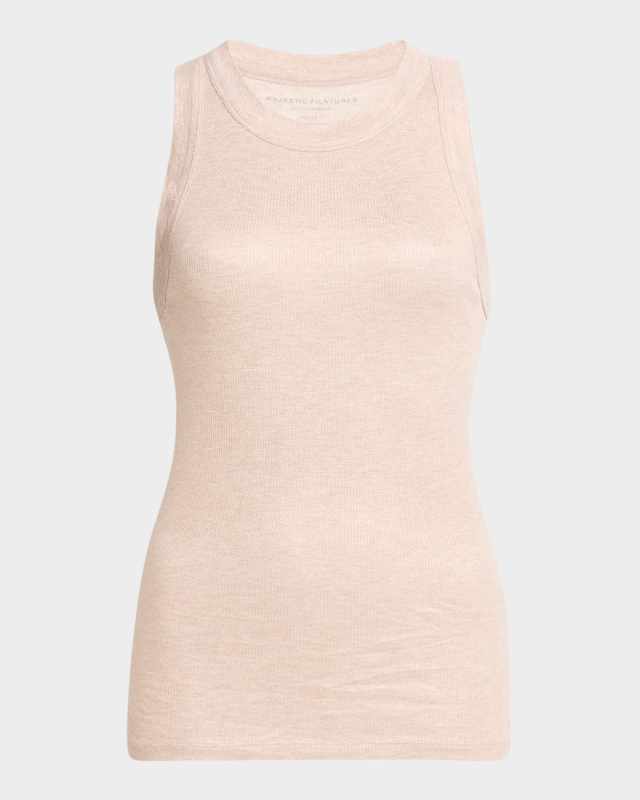 Soft Touch Shimmer Baby Rib Crewneck Tank